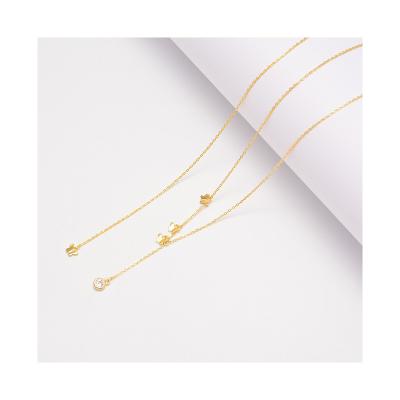 China FASHIONABLE High Quality Zircon Star Pentagon Chain Diamond Chain Necklace Making 18K Gold Inlay for sale