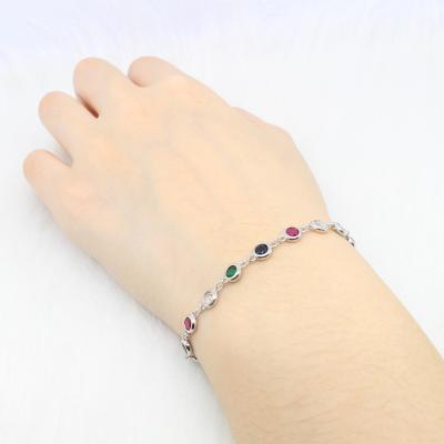 China NS AAA CLASSIC Trendy Zircon Sterling Sliver Charms White Hamsa Hand Bracelets Women Jewelry for sale