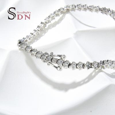 China CLASSIC Design Stylish Sterling Silver 3MM Moissanite Gemstone Tennis Bracelets For Women Girl Bracelet for sale