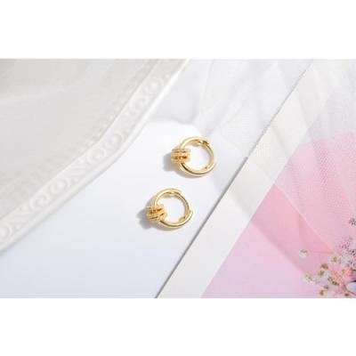 China Romantic Hot Selling Trendy Earings For Women Luxury Daily Wear 925 Silver Gold Plating Circle Earrings for sale