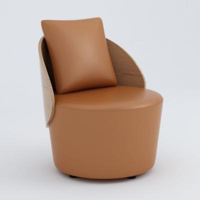 China Modular Upholstered Classic PU Leather Cover With Wooded Back Leisure Chair For Office for sale