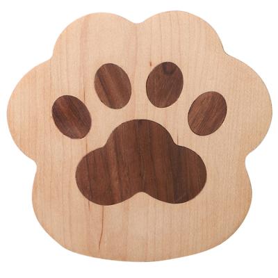 China Sustainable Customized Irregular Wooden Bear Scratch Coaster Tea Or Coffee Cup Holder Coaster for sale