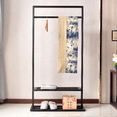 China Living Room Living Room Bedroom Clothes Rack Modern Wood Floor Standing Coat Hanger And Hat Rack Porch for sale