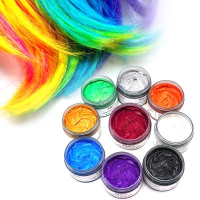 China 12 Colors Hair Color Cream Organic High Quality Custom Logo Color Styling Colored Pomade Temporary Hair Color Wax for sale