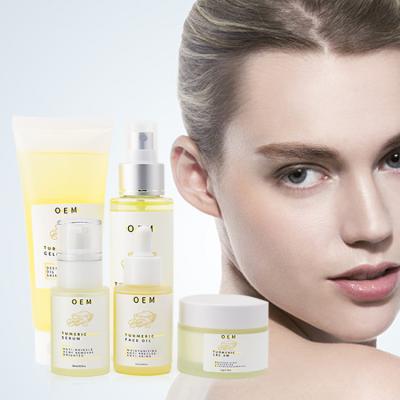 China High Quality OEM Face Wash Face Care Product Whitening Anti Wrinkle Cream Serum Oil Turmeric Skin Care Set for sale