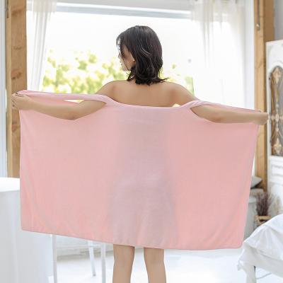 China Coral Fleece Towel Dress Hypoallergenic With Wide Straps Bath Towel Beach Portable Soft Quick Dry Spa for sale