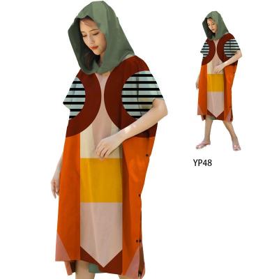 China Adult Changing Terry Big Body Shower Hooded Poncho Robe Beach Towel Robe Bath Towel From China Geometric Stripe Custom Factory Viable for sale