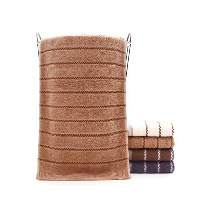 China Wholesale Customized 100% Luxury Antimicrobial Face Bath Towels Soft Cotton Striped Pattern Towels for sale