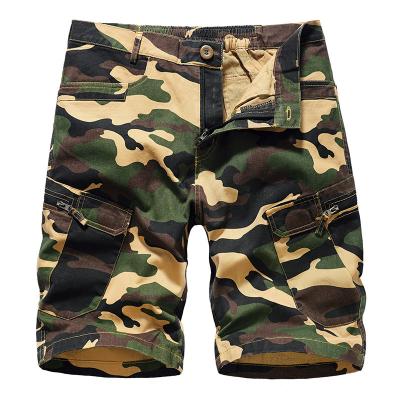 China Anti-wrinkle bulk order summer new men's jumpsuits shorts camouflage pants loose plus size casual five-point denim/cargo shorts for sale