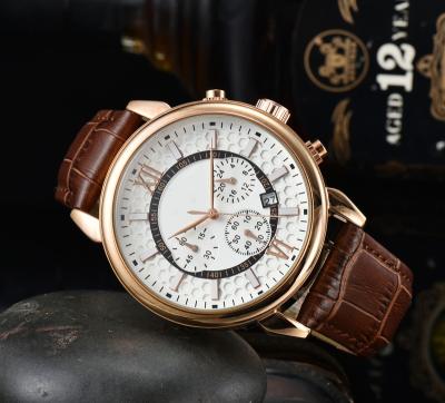 China Automatic Date Top Brand Men's Quartz Watch Designer Leather Strap Watch Luxury Wholesale for sale