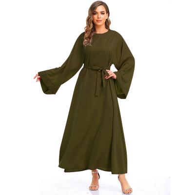 China Muslim Anti-wrinkle Dress Plus Size Women's Worship Dress Lace Up Spring Autumn Middle East Skirt Dress for sale