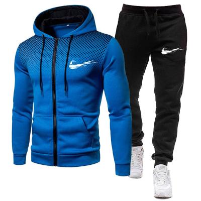 China Custom Logo Men Sportswear Anti-wrinkle Zipper Design Fitness Jogging 2 Piece Set for sale