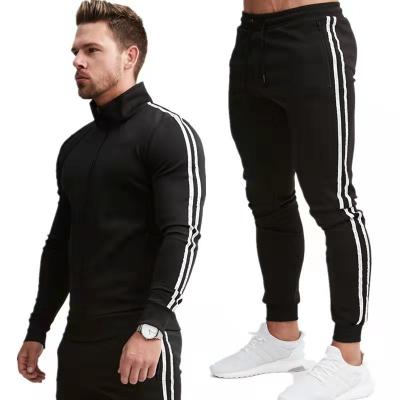 China Custom Anti-Wrinkle Logo Training Fitness Sportswear Trousers Two Piece Set Men Tracksuits For Winter for sale