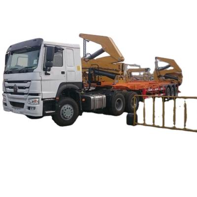 China Crane Container Semi Trailer MQH37A Side Pusher Crane Side Hinged Boom Transport Industrial Equipment 37 Ton Side Container Trailer For Sale for sale