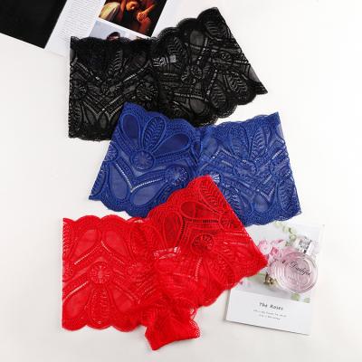 China Women High Rise Women Boxer Briefs Lace Underwear Boyshort Panties Breathable Sexy Underwear Wholesale Female Panties for sale