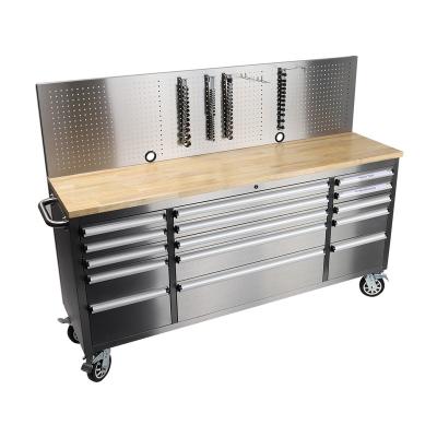 China Ball Bearing Slides OEM ODM Factory Stainless Steel Tool Chest With Drawers And Pegboard for sale