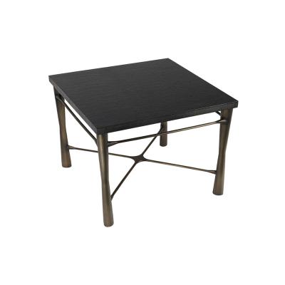 China Luxury antique coffee table steel coffee table black and gold coffee table set for living room for sale