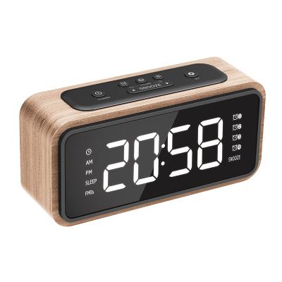 China Smart alarm clock wooden household bedroom alarm clock with backlight for sale