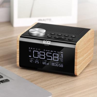 China Wireless BT Speaker with Alarm Clock and USB/TF Card Playback FM Radio for sale