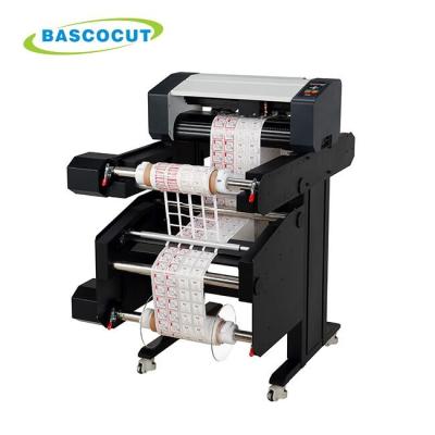 China food & Beverage Factory Bascocut Label Die Cutting Machine Roll To Roll Label Cutter With Rewinder for sale