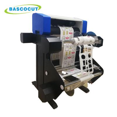 China Printing Shops Digital Roll To Roll Label Die Bascocut Roll Label Printer Cutter / Slitter for sale