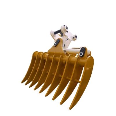 China Factory Excavator Land Clearing Rakes 1 - 100 Ton Excavator Stick Rake Q345 / NM400 for sale