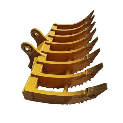 China Wear Resistant Excavator Attachments Tilt Mn Q355 Q345b Excavator Root Rake for sale