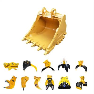 China Customized Excavator attachments excavator rocke bucket  crusher bucket yellow black bucket for sale