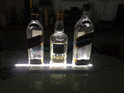 China Silver or Black Aluminum LED Liquor Bottle Display with Customied Length 40*10*1cm for sale