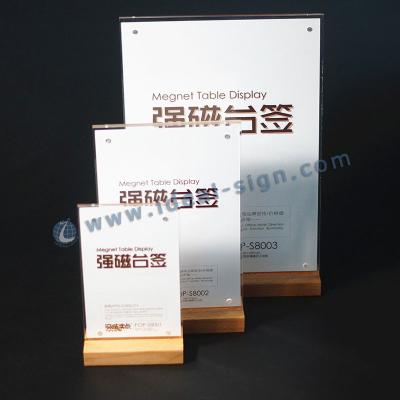 China Durable Vertical Table Menu Holders Double Side Menu Card Holders for sale