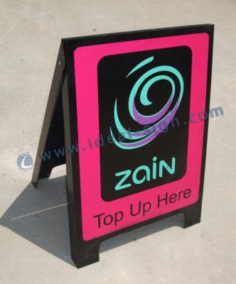 China Club Folded Plastic Advertising Chalkboard Indoor Removable 3MM HIPS for sale