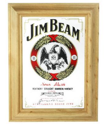 China Custom Beer Bar Signs And Mirrors With Wooden Frame CYMK Logo for sale