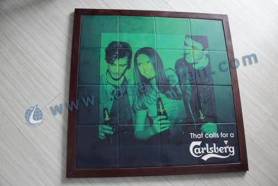 China Slim Carsberg Tile Wooden Framed Movie Posters Beer Bar Mirrors for sale