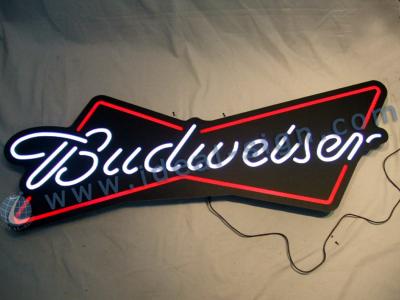 China Black Acrylic LED Budweiser Neon Beer Signs Silk Printing Panel for sale