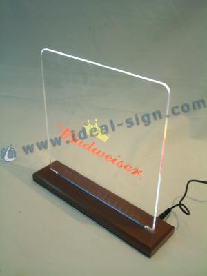 China Budweiser Display Acrylic Laser Cutting Wood LED Edge Lit Signs H27x29x5 CM for sale