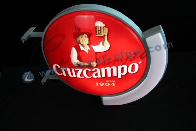 Chine Caisson lumineux de boursouflure formé par vide acrylique rond de Cruzcampo pour la publicité d'affaires à vendre