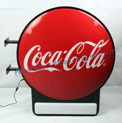 China Coca Cola Custom Vacuum Formed Sign Round Led Sign CYMK Silk Printing Wall Mounted for sale