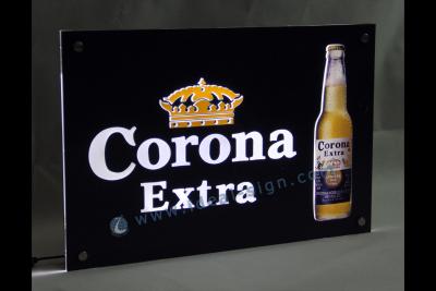 China Carona Extra Sign Slim LED Signs Display For Bar With Logo Embossed for sale