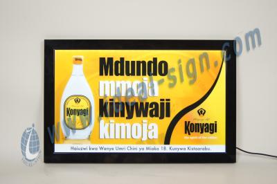 China Kinywaji plastic Framed Slim LED Internal light Signs for promotion for sale