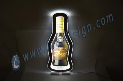 China Bottle Shape Crystal slim Sign Led Illuminated for indoor promotion for sale