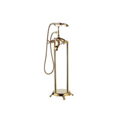 China New Floor Stand Faucets Bathroom Clawfoot Tub Freestanding Faucet With Telephone Shower Head for sale