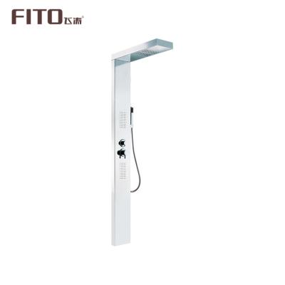 China Without Sliding Bar Bathroom Bath Rain Shower Column Set Thermostatic Stainless Steel Shower Panel for sale