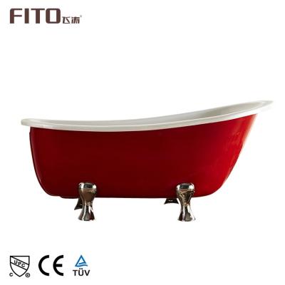 China Appearance FITO Feet Clawfoot White Black Sleek Red Free Soaking Acrylic Bathtub for sale