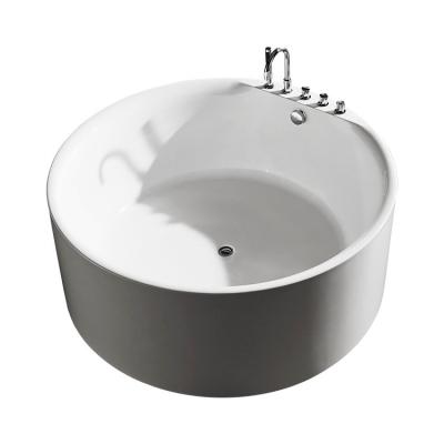 China Eco - Friendly Material Swirls Acrylic Luxury Size Round Bathtubs With Drainer for sale