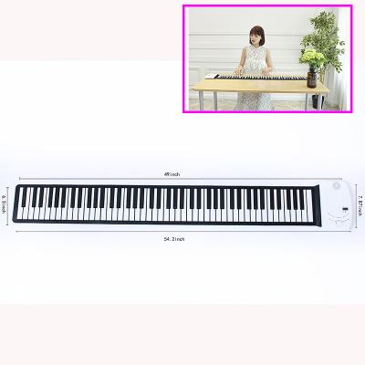 China Waterproof Soft Roll 88 LED Flexible Key Light Silicone Hand Free Sample Digital Piano Keyboard for sale