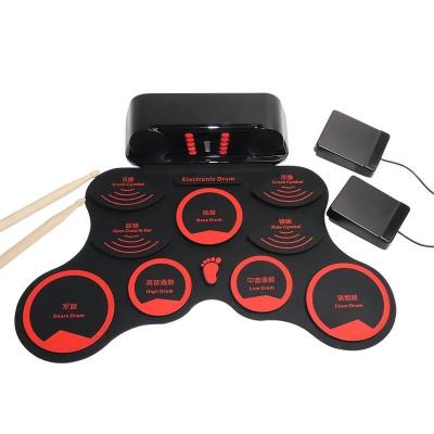 China 10 Surface Drum Free Sample Silicone Drum Kit Musical Instruments Drum Set For Beginner for sale