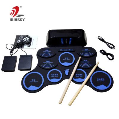 China newest 10 drum surface drum set professional electronic roll up drum klt musical instrument for sale