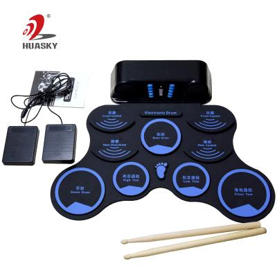 China 10 Surface Drum Foldable Built-in Speaker 9 Pads Stereo Electronic Drum Kit With MIDI For Beginner for sale