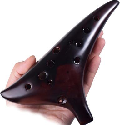 China Retro Forest Whisper 12 Hole Ocarina Classic Flashlight Collectible Masterpiece, Ceramic Alto C Ocarina OcarinaWind Musical Instrument for sale