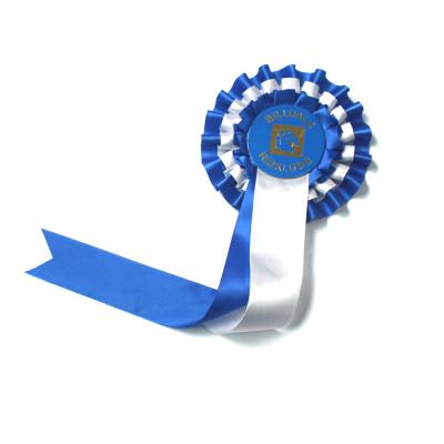 China Eco-friendly Modern Design Two Colors Blue White Horse Show Award Rosette for sale